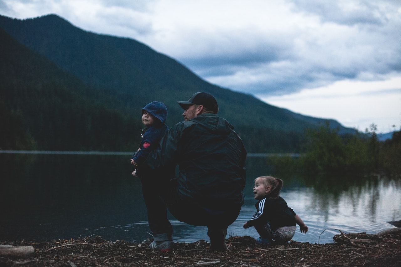 Dad with kids